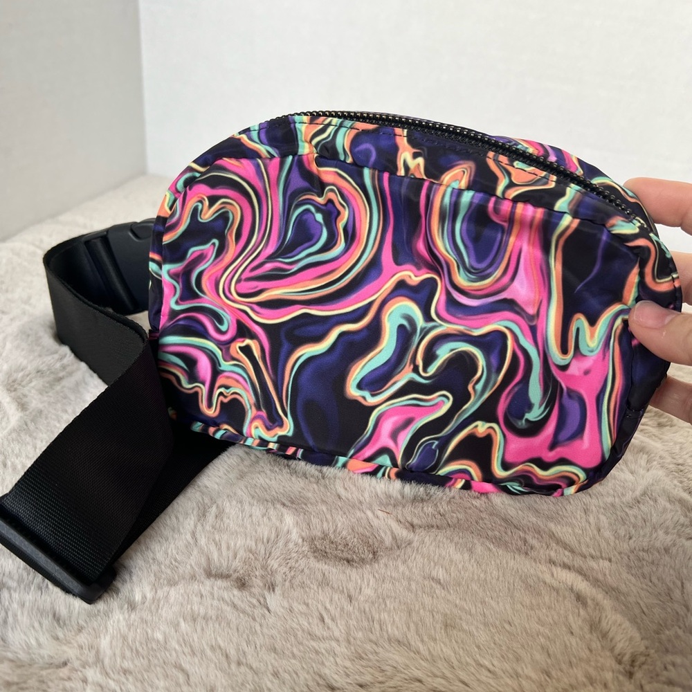 Colorful Swirl Pattern Belt Bag